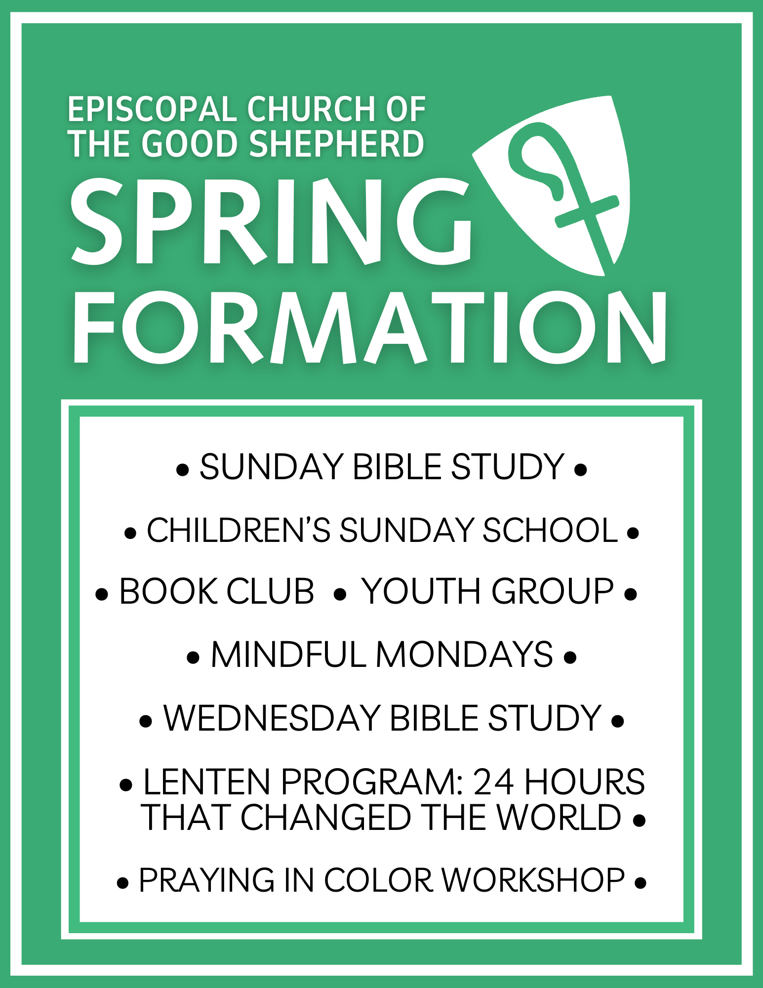 Spring Cogs Spring Formation - Episcopal Church of the Good Shepherd Episcopal ...